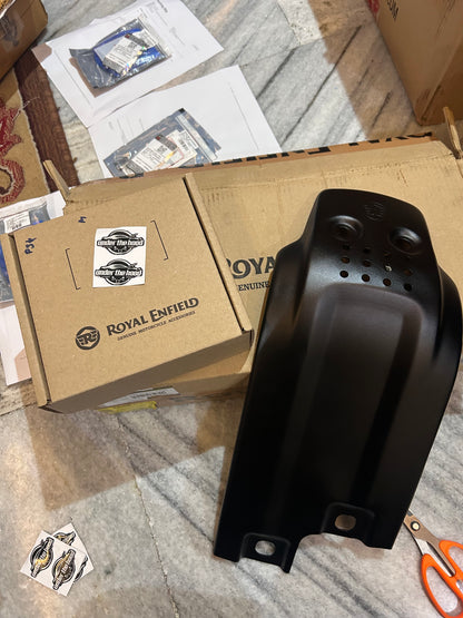 Royal Enfield Black Large Sumpguard 1990555 — OEM Engine Under-Guard for Bear 650, Interceptor 650 & Continental GT 650