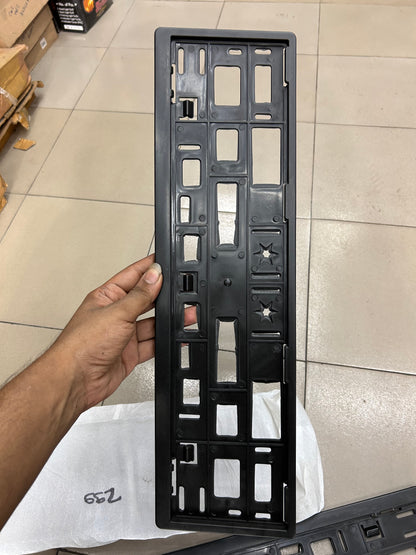 Black Number Plate Frame for Car & Bike – Rust-Free, Premium Plastic (Set of 2 for Cars | Single or Combo Option for Bikes)