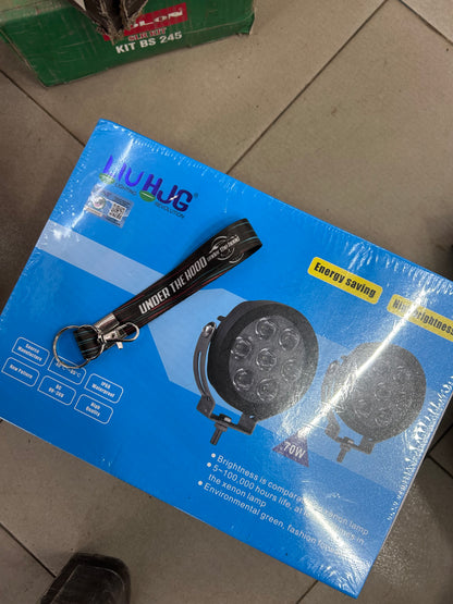 LIU HJG 70W 7-LED Round Fog / Driving Lights (Yellow) – Pair | DC 9–36V | IP68