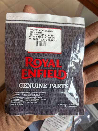 Royal Enfield  594406 Fork Oil Seal Ø41 mm – OEM Seal for Interceptor 650, Continental GT 650, Himalayan & Thunderbird UCE