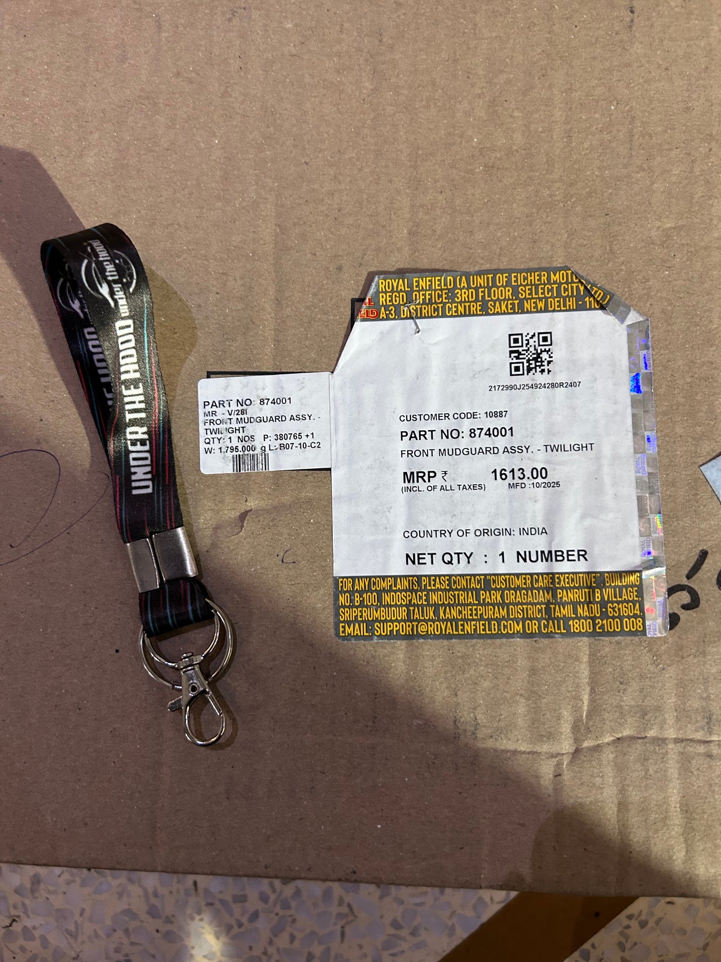 Royal Enfield Thunderbird 350 / Thunderbird 500 Front Mudguard Assembly “Twilight” (NT51/VT31) – Genuine OEM – 874001