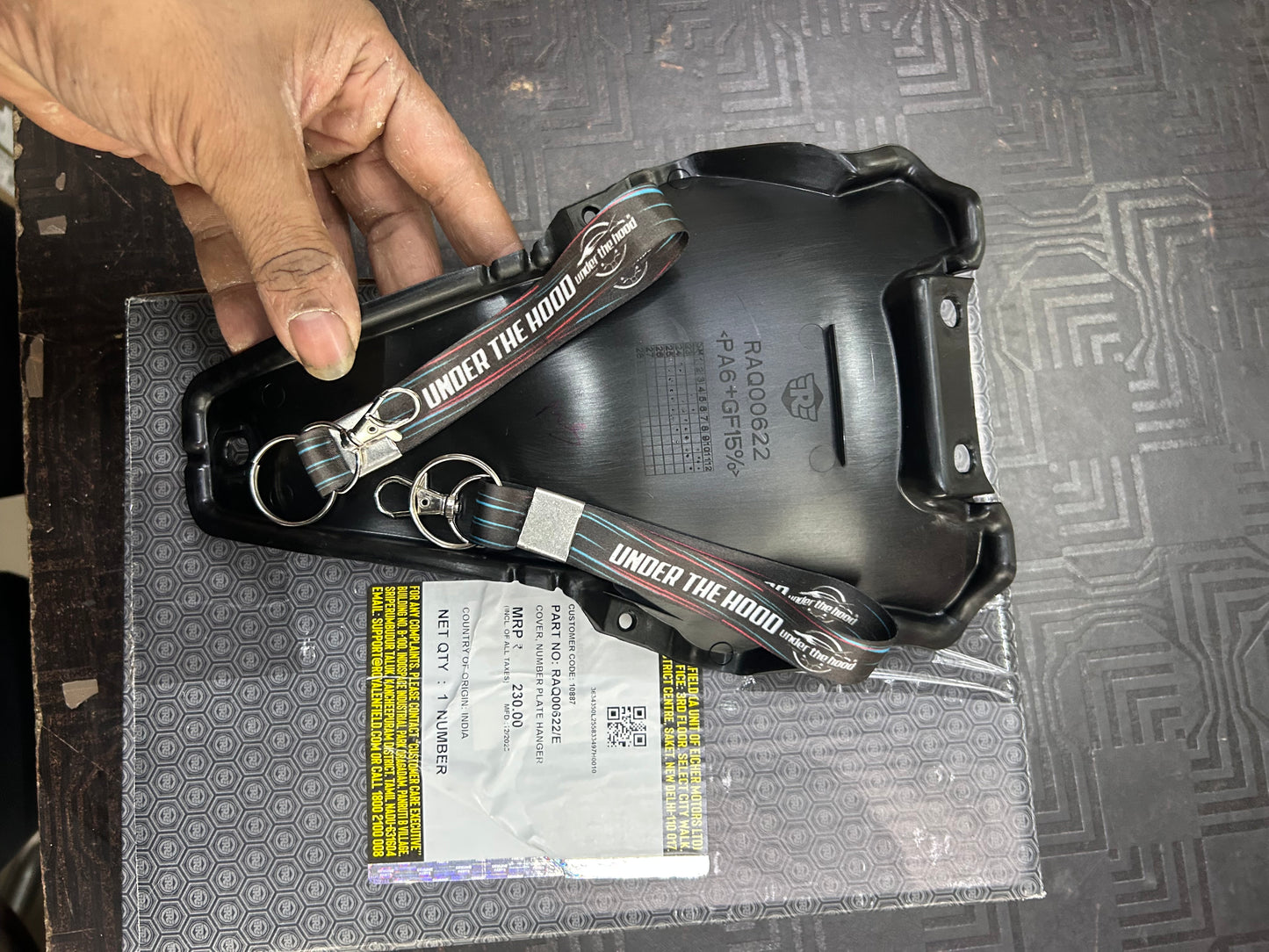 Royal Enfield RAQ00622/E – Cover, Number Plate Hanger (Rear Mudguard/Undertail Cover) for Himalayan 450 | Genuine OEM