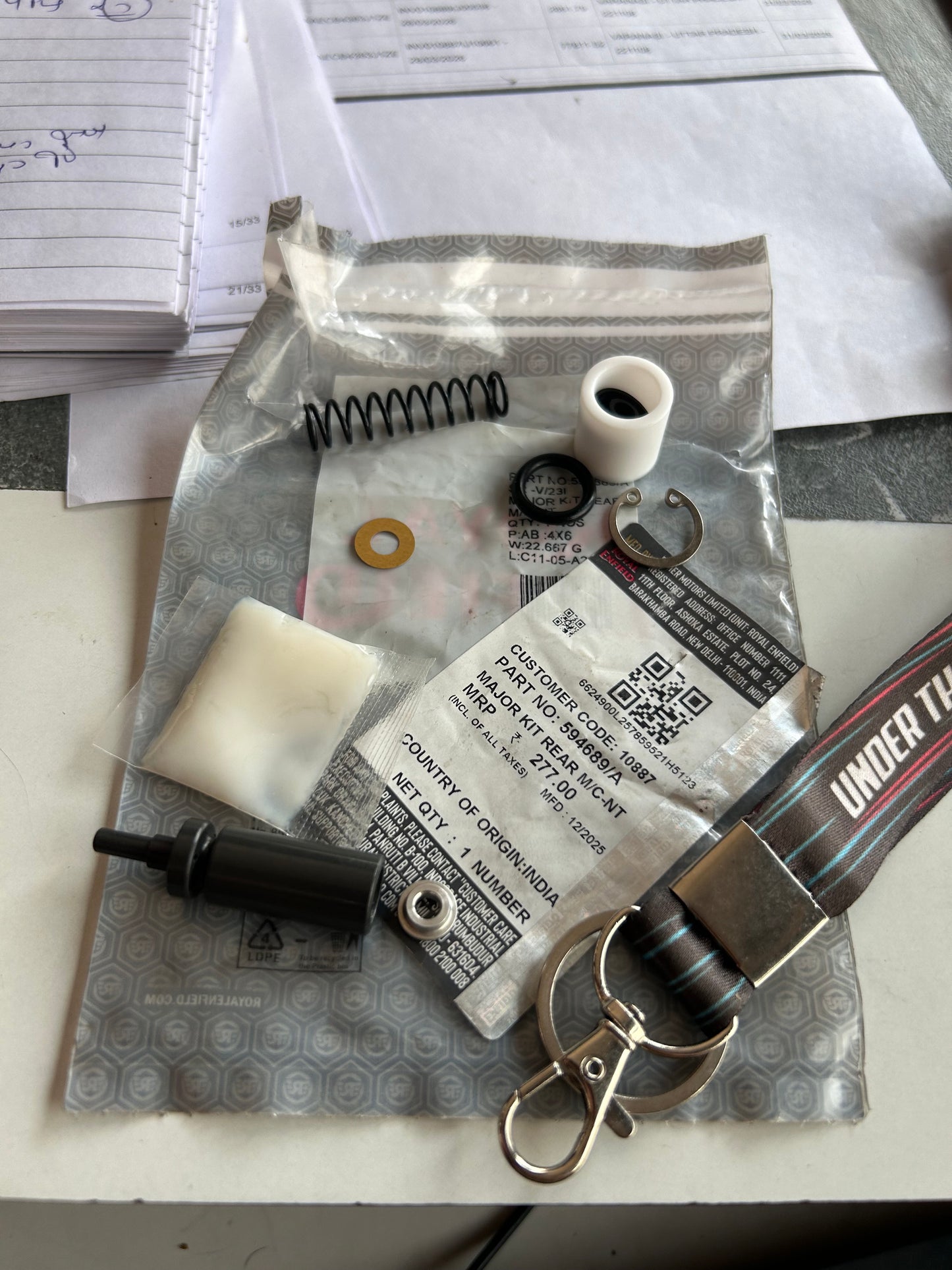 Royal Enfield 594689/A – Genuine Rear Master Cylinder Overhaul Kit for Himalayan, Scram 411 & Continental GT 535