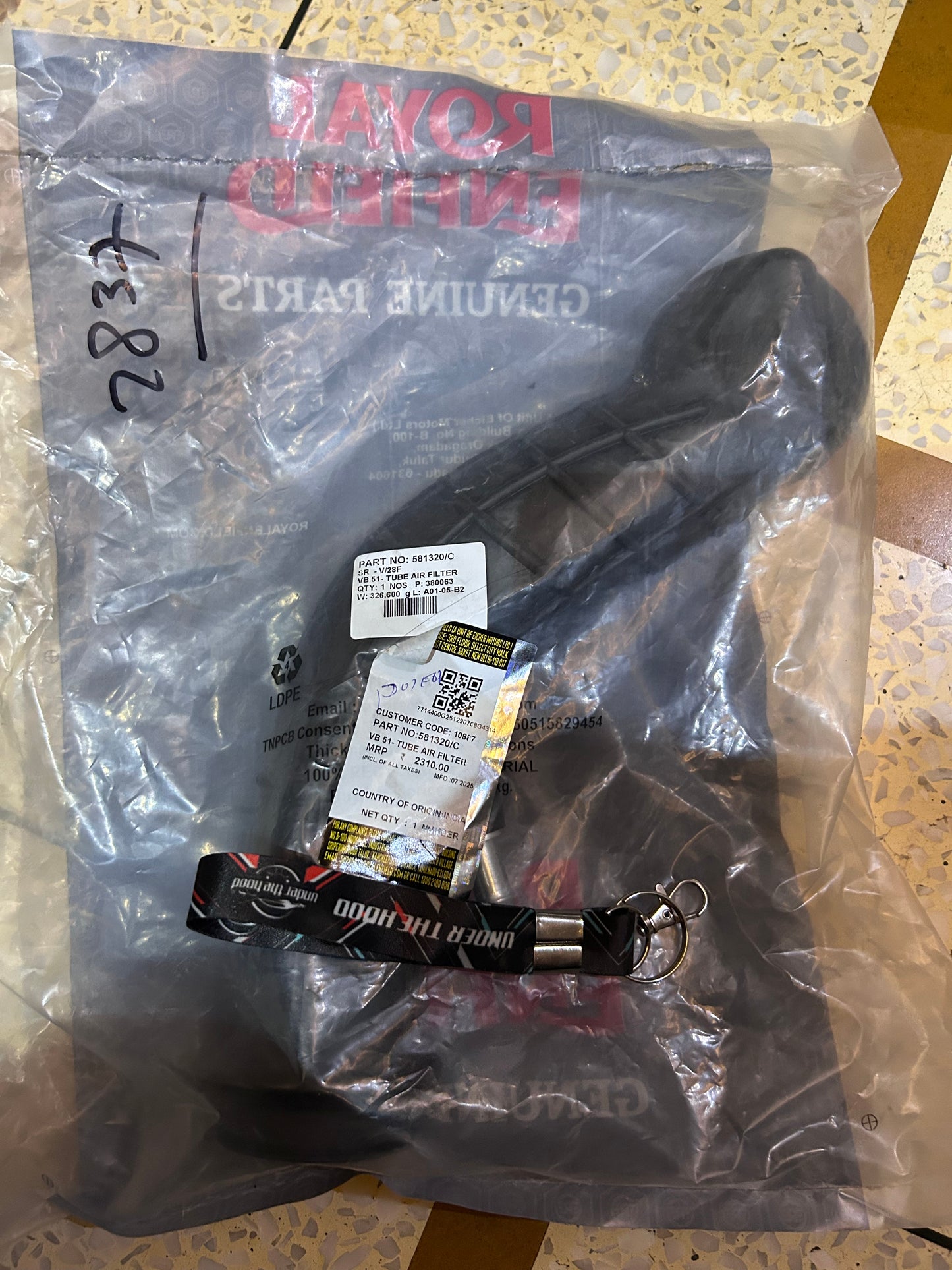 Royal Enfield 581320/C – VB 51 Tube Air Intake Assembly (OEM for Bullet 500 UCE)