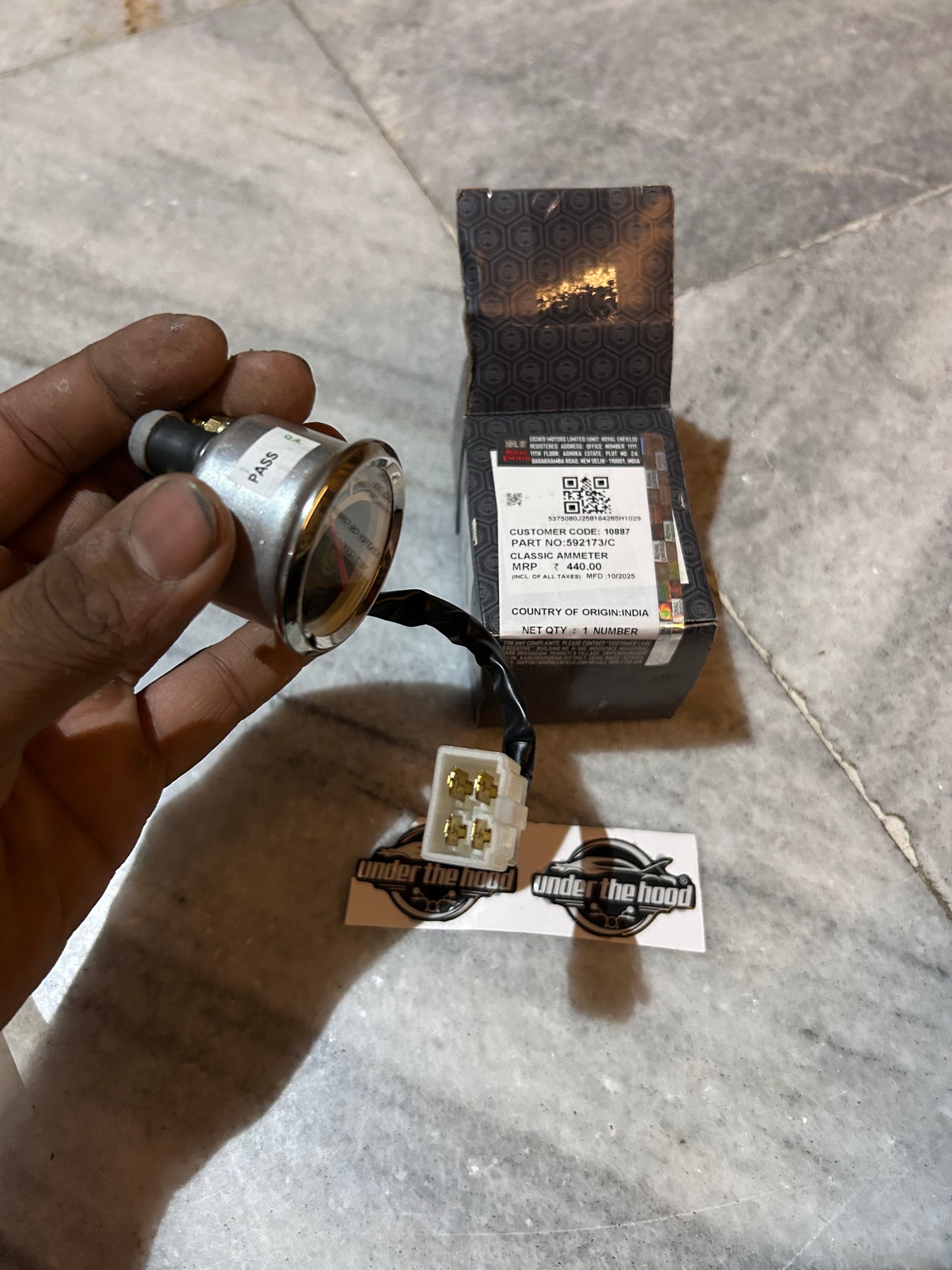 Royal Enfield 592173/C Ammeter – OEM Analog Gauge for Classic 350 & Classic 500 BS4 (UCE)