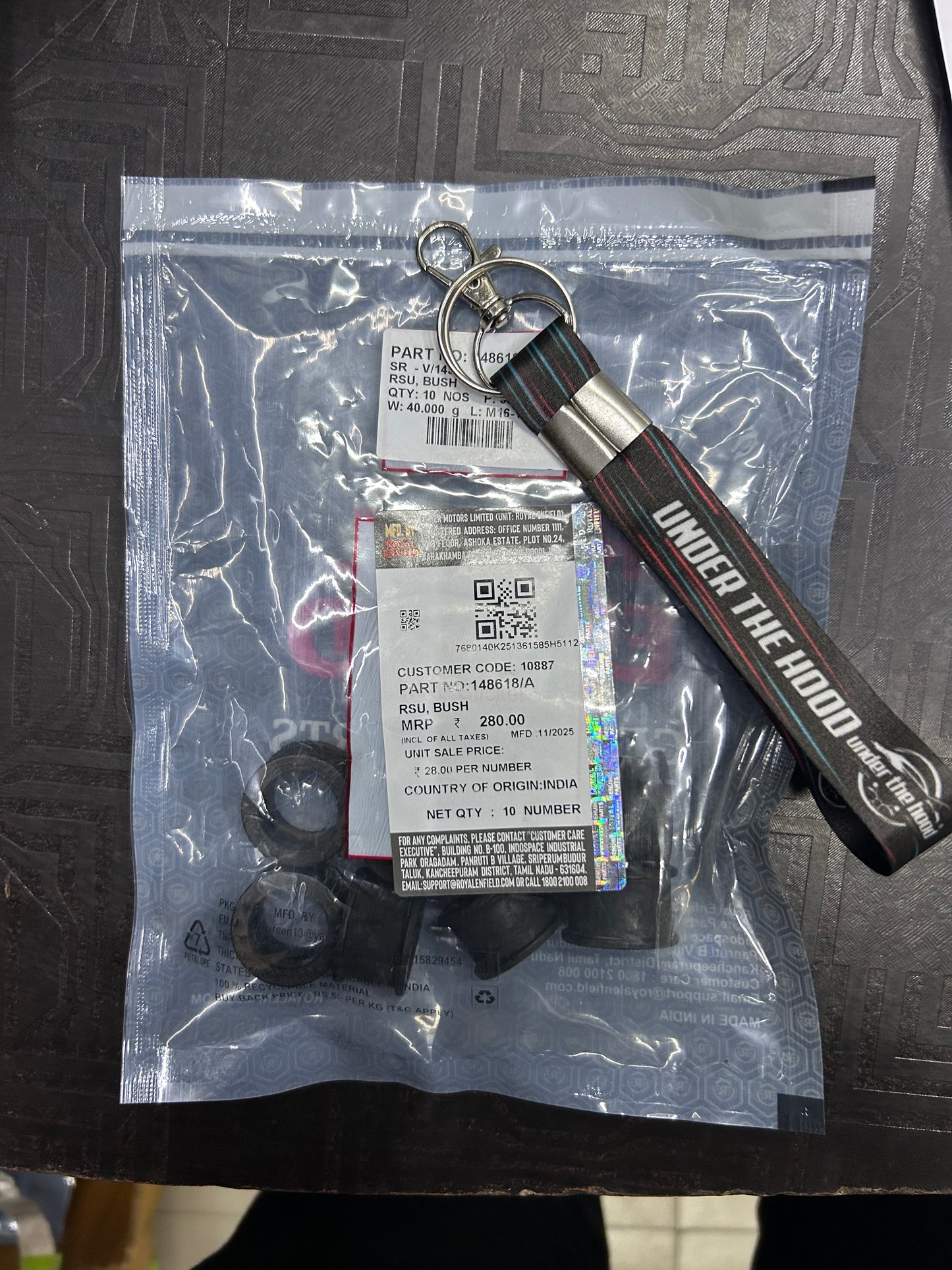 Royal Enfield 148618/A RSU Bush – OEM Swingarm Upper Bush for Interceptor & Continental GT 650