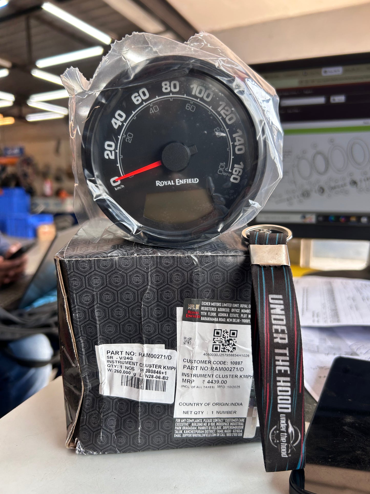 Instrument Cluster KMPH (Speedometer Console) for Royal Enfield Hunter 350 Factory (Base/Retro) – RAM00271/D (BS6, KMPH Only)