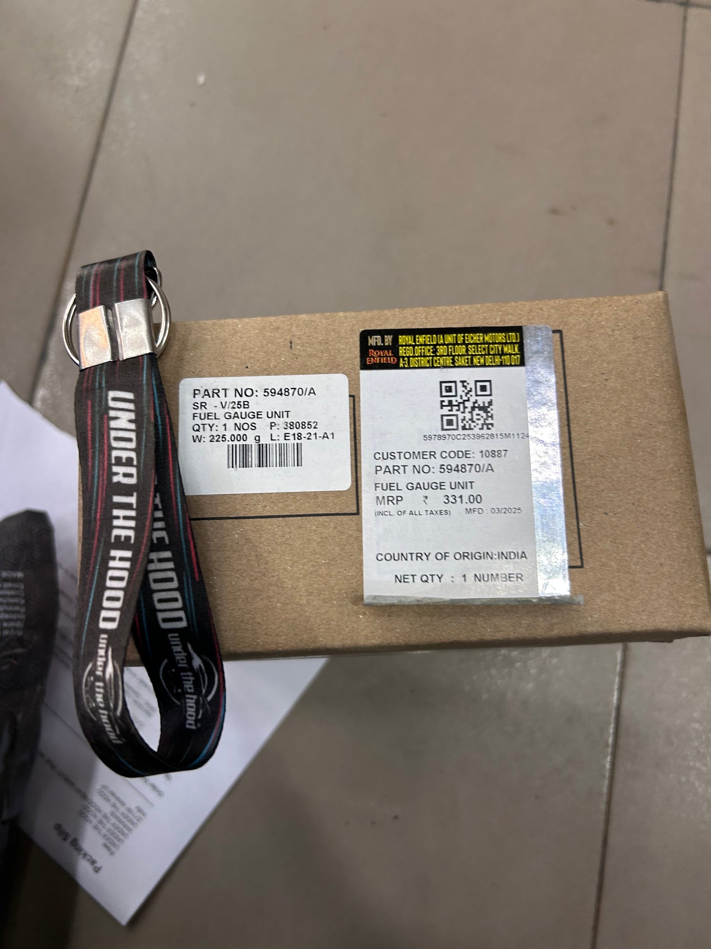 594870/A – Fuel Gauge Unit (Tank Level Sensor) for Thunderbird 350, Thunderbird 500, Thunderbird X 350/500 & Rumbler 350/500 (BS3–BS4) – Genuine Royal Enfield