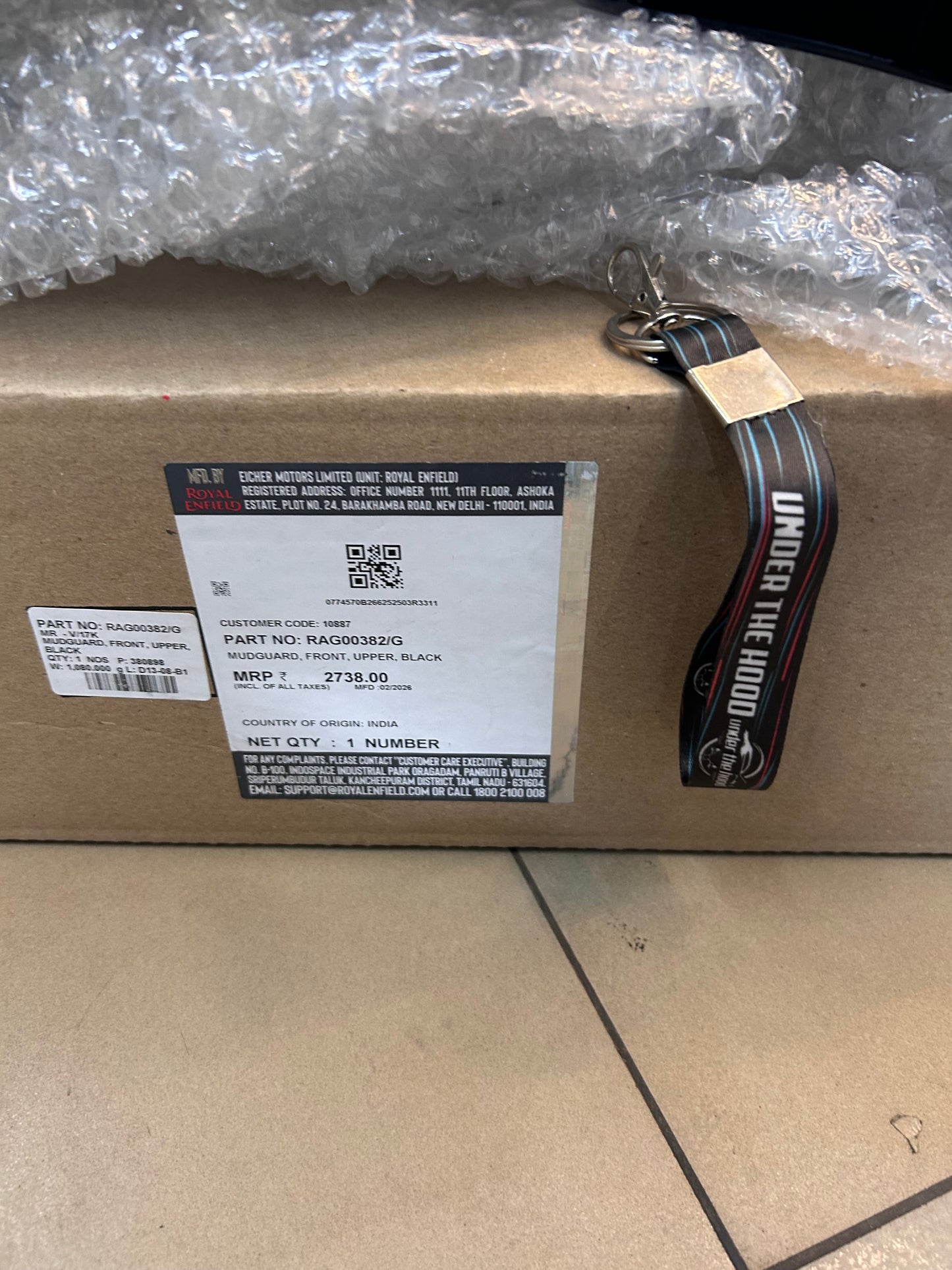Front Upper Mudguard (Front Fender Upper) – Himalayan 450 Hanle Black – RAG00382/G (Genuine OEM)