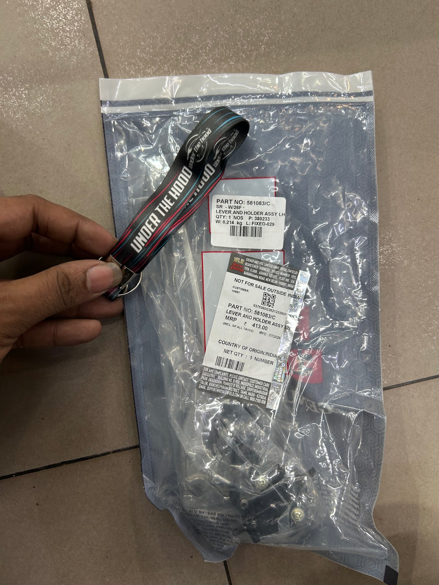 Royal Enfield 581083 – Clutch Lever & Holder Assembly LH for Classic 350/500 UCE, Thunderbird 350/500, Bullet 500 & Himalayan 411 – Genuine OEM