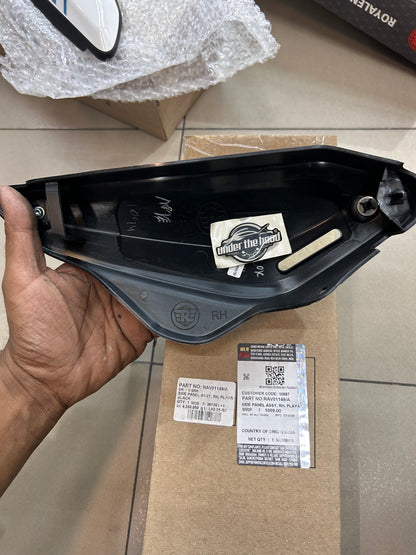 Royal Enfield RAV01149/A – Side Panel Assembly, RH, Playa Black (Playa Black) for Guerrilla 450 – Verify by EPC/VIN – Genuine OEM
