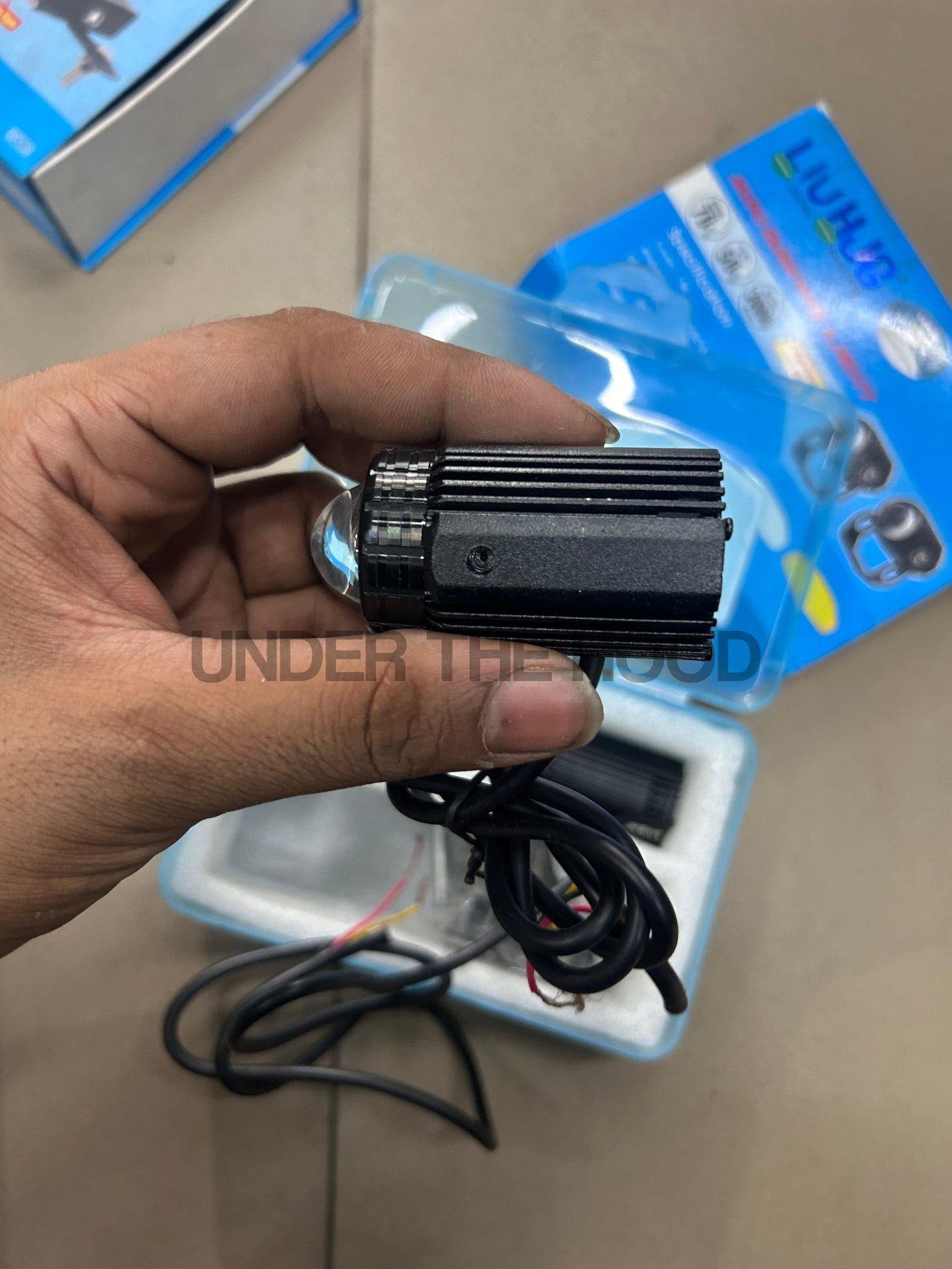 HJG Mini Drive Original LED Fog Light Set – Yellow Low Beam & White High Beam, Dual-Color 40W (9-80V), IP67 Waterproof, Universal Fit for Bikes & Cars + 3-Way Switch