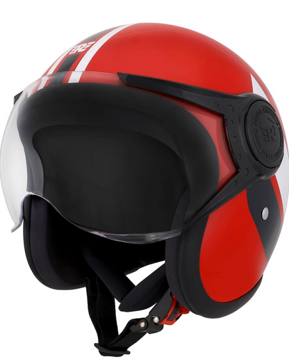 Royal Enfield ISI & DOT Certified Dual Wing 1901 Riding Helmet O F Gloss Red