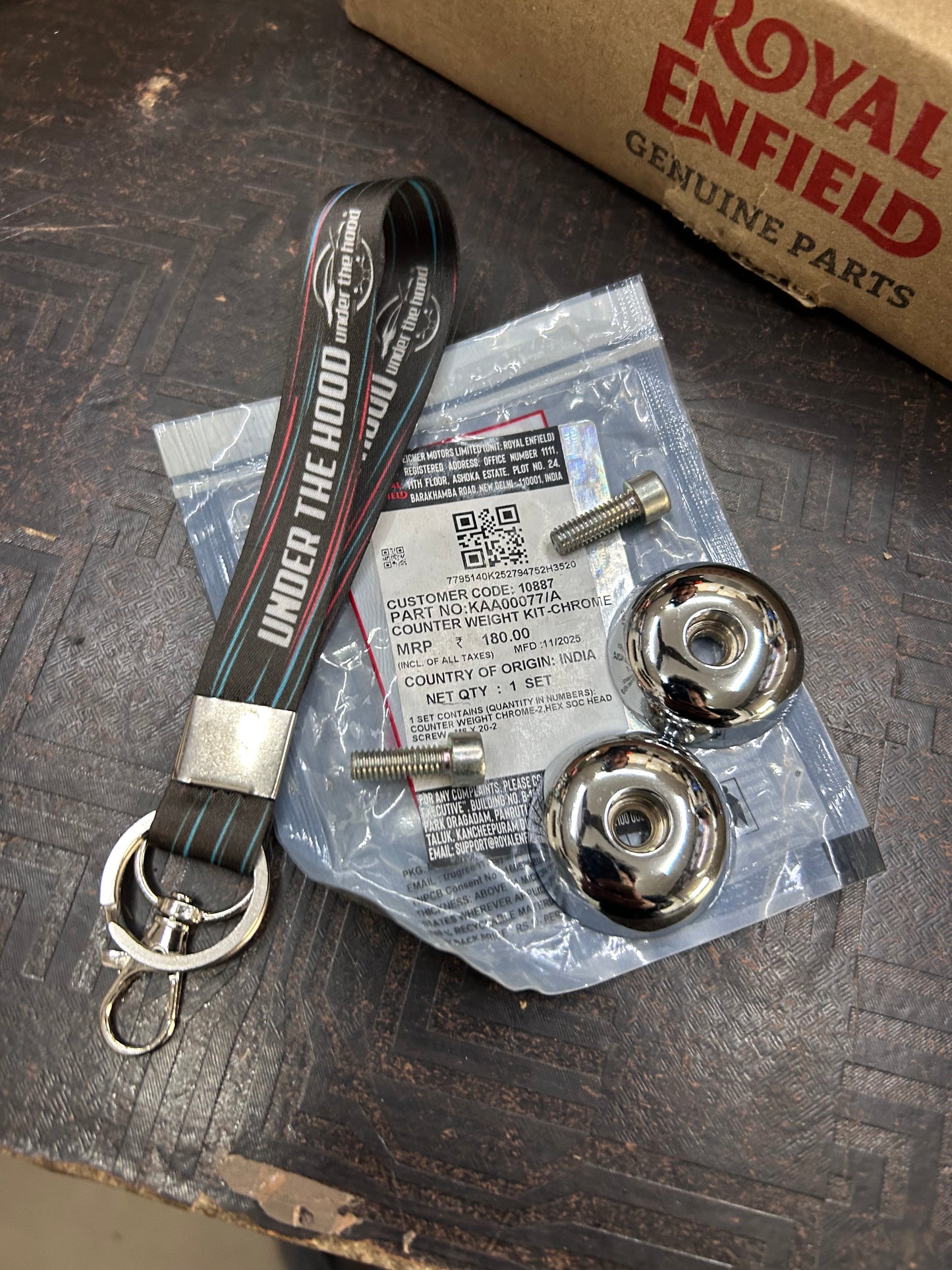 Royal Enfield KAA00077/A – Counter Weight Kit (Chrome) for All New Classic 350 (Reborn) & Meteor 350 | Genuine OEM