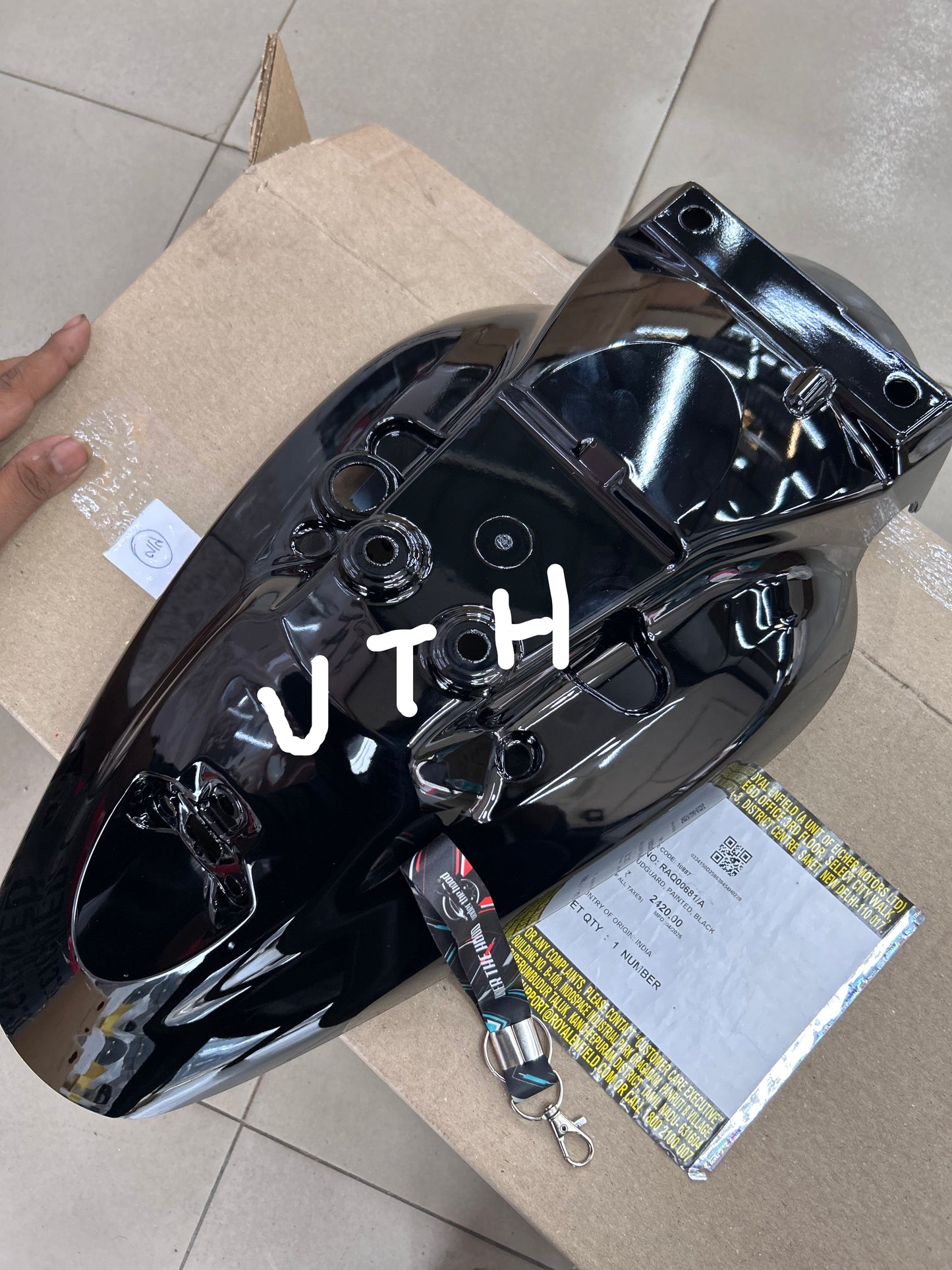 Royal Enfield RAQ00681/A – Rear Mudguard (Painted Black) | Genuine OEM for Hunter 350 (Dapper, Metro, Metro Rebel, Retro/Factory)