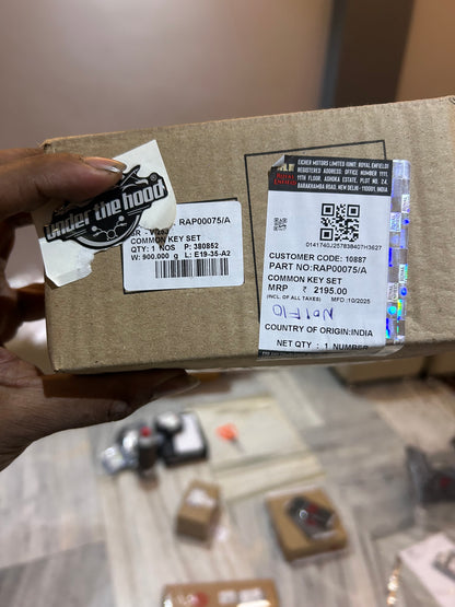 Genuine Common Key Set (Lock & Key Kit) for Royal Enfield Himalayan 411 / Scram 411 | RAP00075/A | OEM