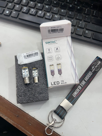 Simtac 360° LED T10 / TD Pilot & Parking Bulbs (Pack of 2, Multi-Colour) – 12V Parking / Tiger Eye / Number Plate Upgrade