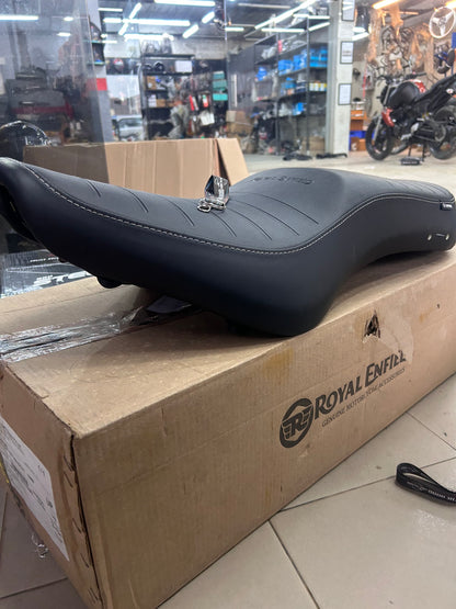 Royal Enfield Black Low Ride Dual Seat KXA00053 — OEM Lowered Seat for Bullet 350