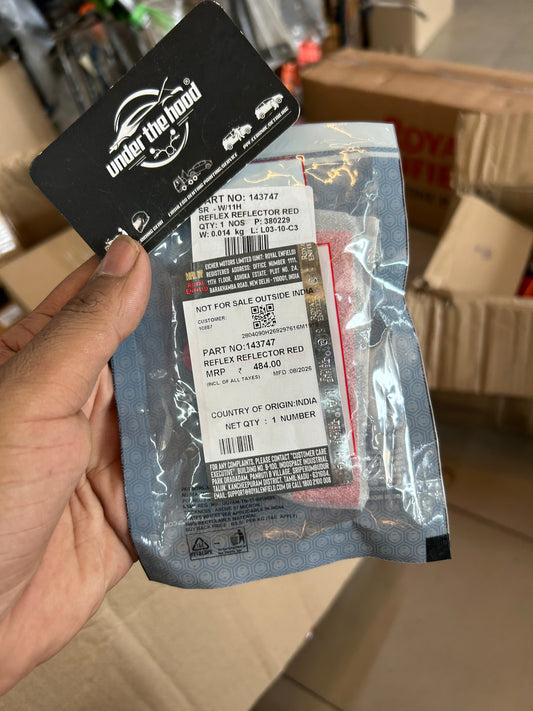 Royal Enfield Red Rear Reflex Reflector 143747 for Himalayan 411, 650 Twins, Super Meteor 650 & UCE 500