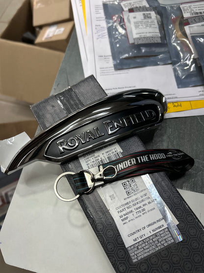 Royal Enfield RAK00607/A Tank 3D Badge RH Black Chrome – Meteor 350 (OEM)