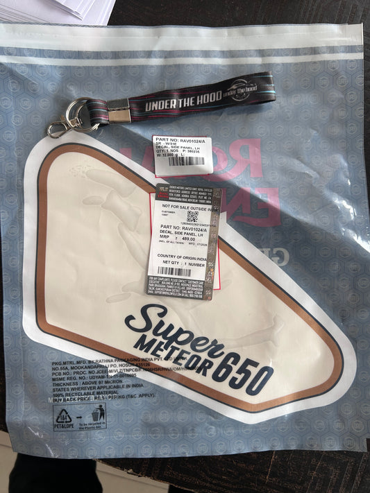 Royal Enfield Super Meteor 650 Celestial Blue LH Side Panel Decal – RAV01024/A