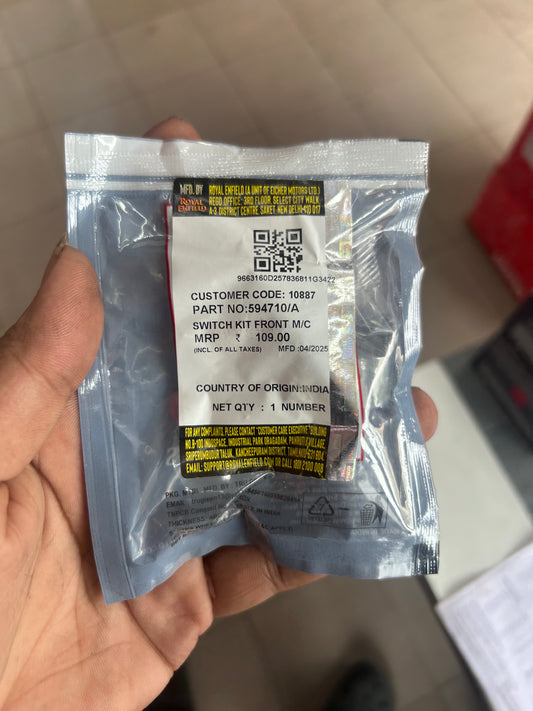 Royal Enfield 594710/A – Front Master Cylinder Switch Kit for Classic, Thunderbird, Bullet, Himalayan (Disc Brake Models)