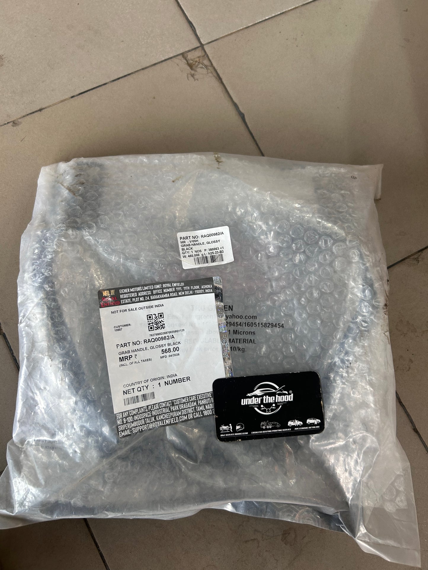 Royal Enfield Grab Handle Glossy Black RAQ00982/A for Bear 650