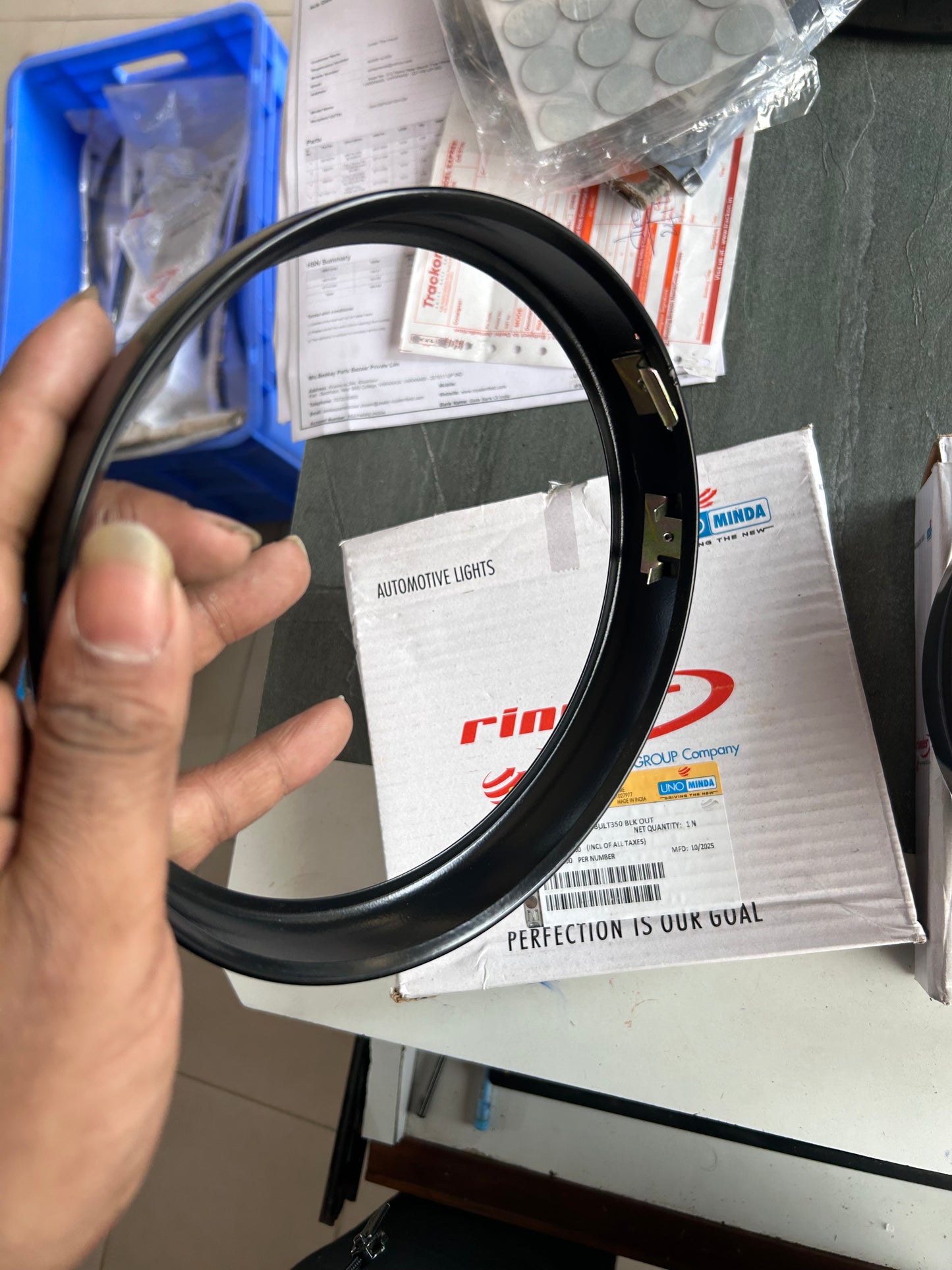 Classic 350 UCE Headlight Rim Set Black RE-143-HLR-I/O