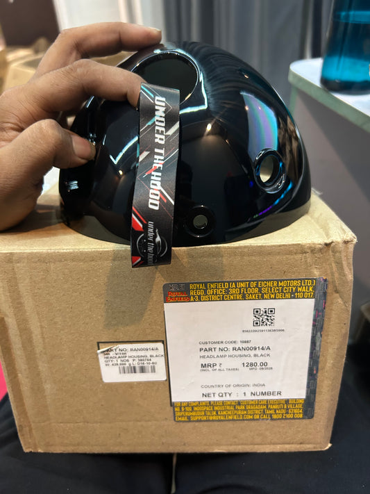 Royal Enfield Headlamp Housing (Black) – Interceptor 650 & Continental GT 650 (BS6 LED) – RAN00914/A