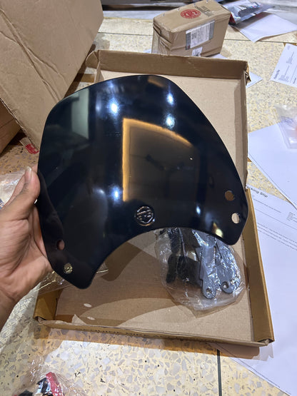 Smoke Visor with Bracket for Royal Enfield Hunter 350 – Stylish Wind Deflector