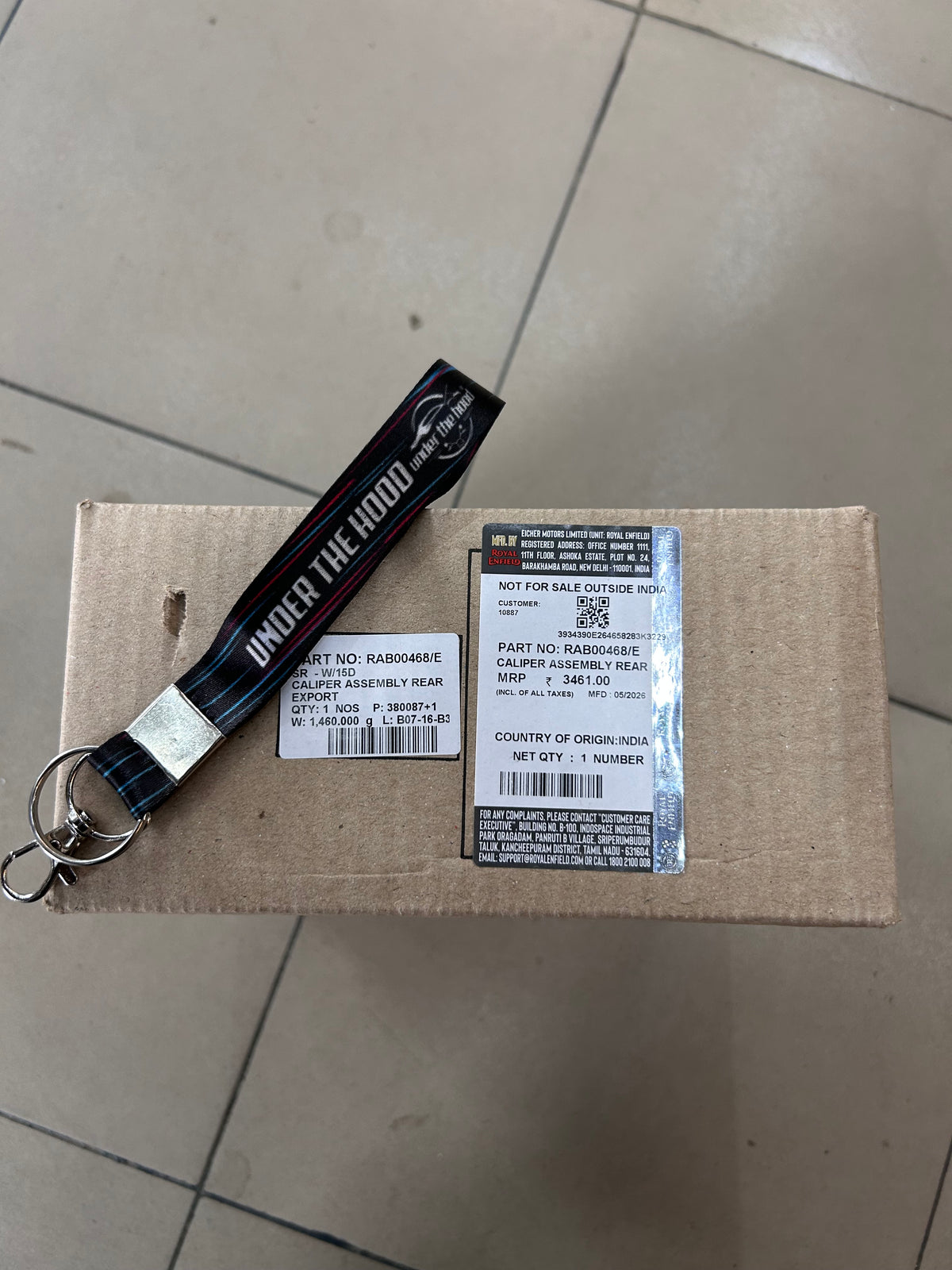 Royal Enfield RAB00468/C – Rear Caliper Assembly (Export Spec) for Classic 350, Bullet 350 & Bear 650 Indian & Euro-spec Models