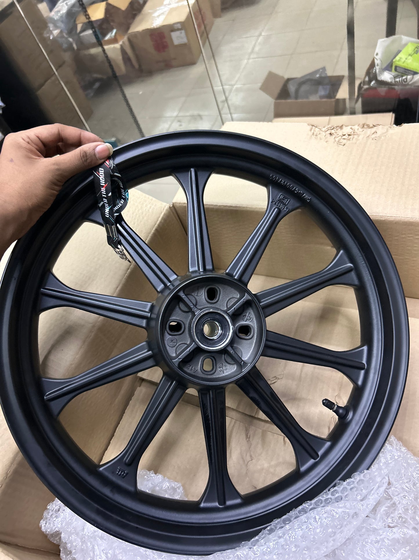 Royal Enfield Alloy Wheel Set (Front RAJ00447/A + Rear RAT00463/A) – OEM Black Alloy Wheels with Bearings & Valve for Classic 350 Reborn & New Bullet 350 (Spoke to Alloy Upgrade)