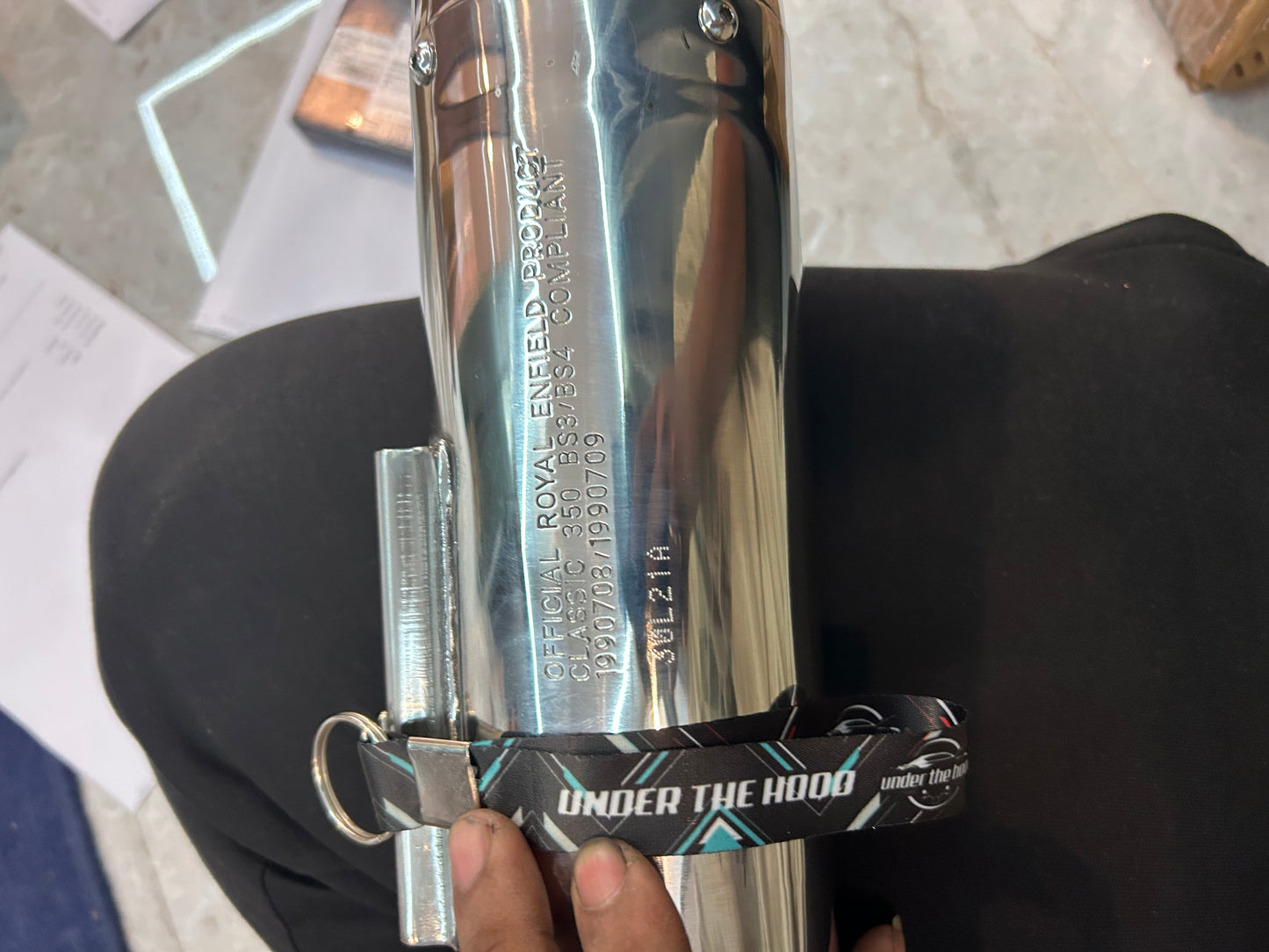 Royal Enfield 1990718 Silver Tapered Silencer-IN — Genuine OEM Exhaust for Classic 350 & 500 UC