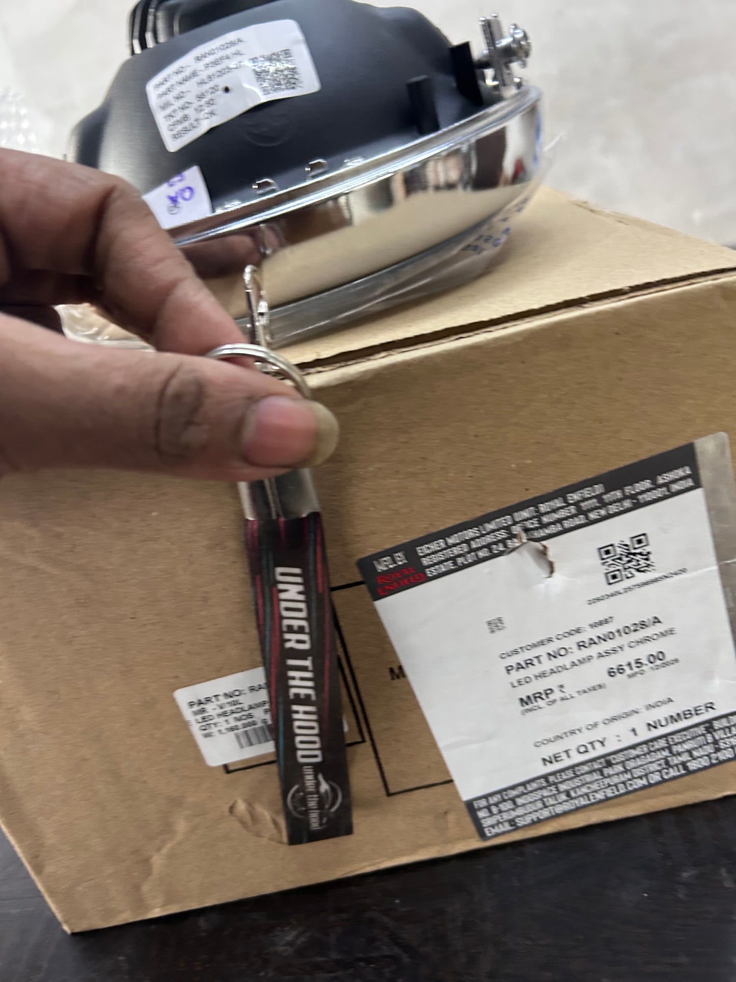 Royal Enfield Bear 650 / Interceptor 650 / Continental GT 650 LED Headlamp Assembly (Chrome) – RAN01028/A (Genuine OEM)