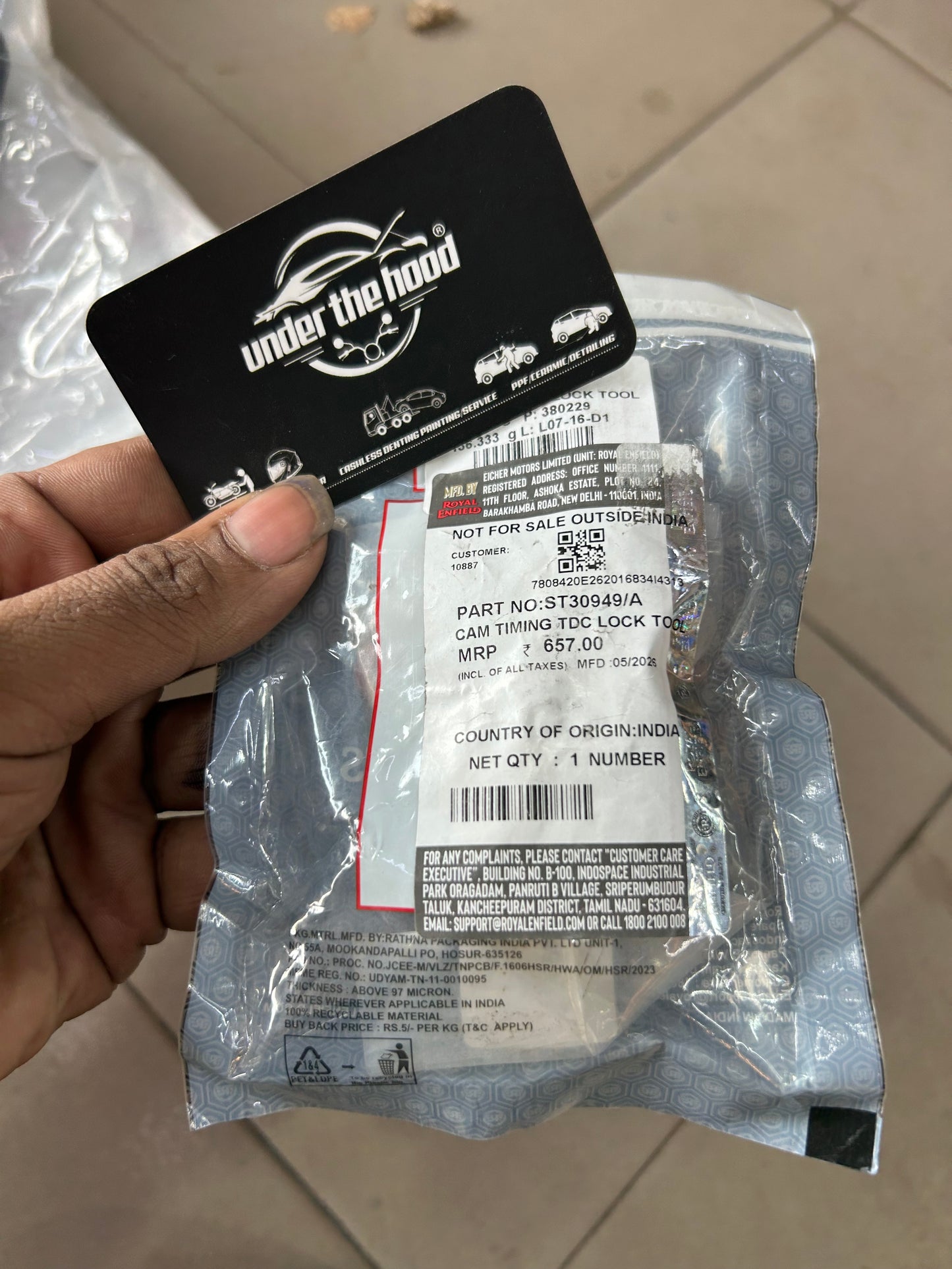 Royal Enfield Cam Timing TDC Lock Tool ST30949/A for Meteor 350, Classic 350 Reborn & Hunter 350