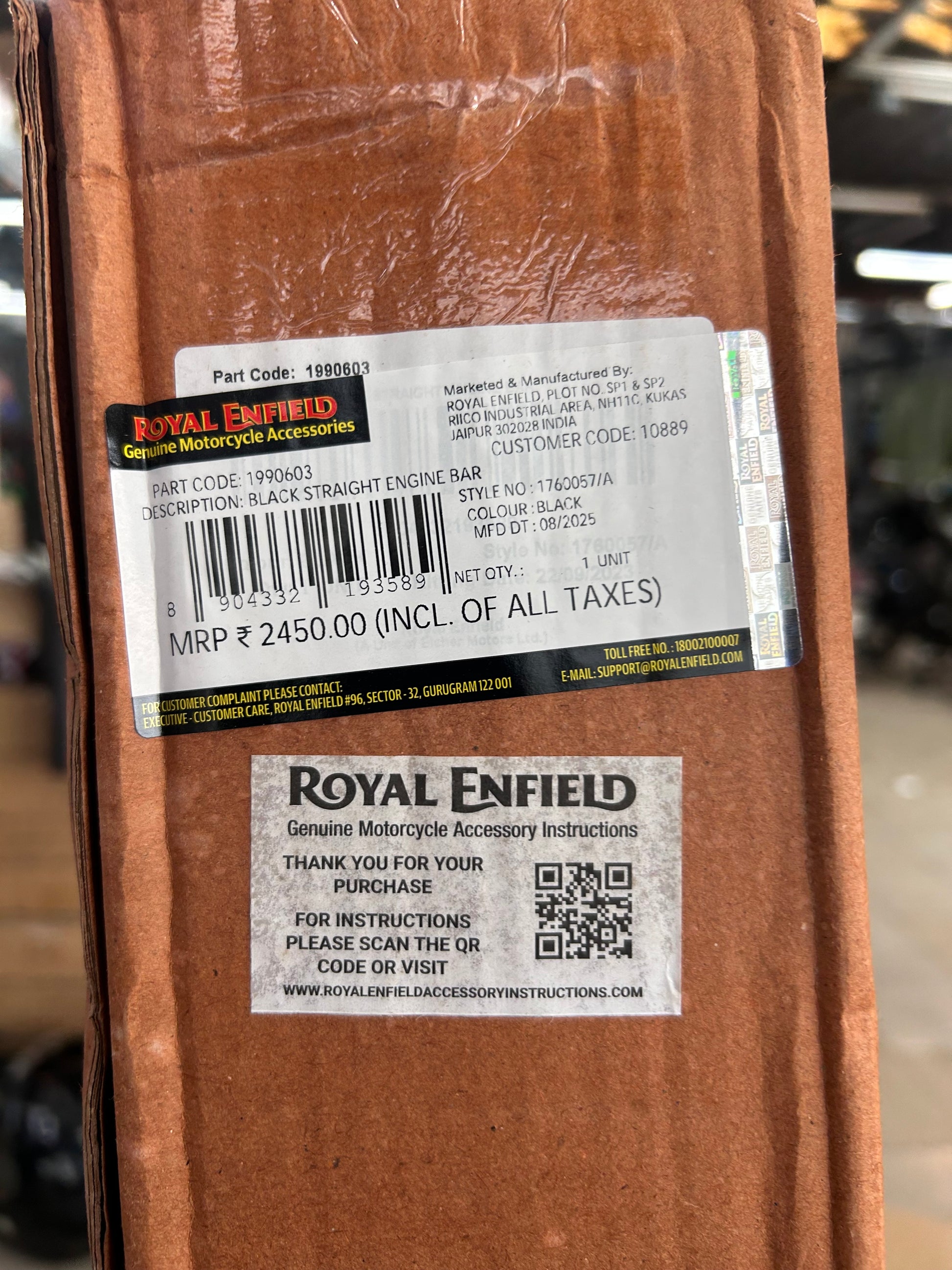 Royal Enfield 1990603 Leg Guard Single Rod for Classic Bullet