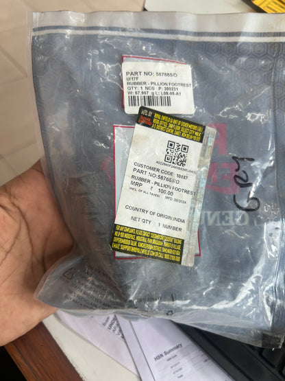 Royal Enfield 587885/D – Pillion Footrest Rubber (OEM) for Himalayan & Scram 411