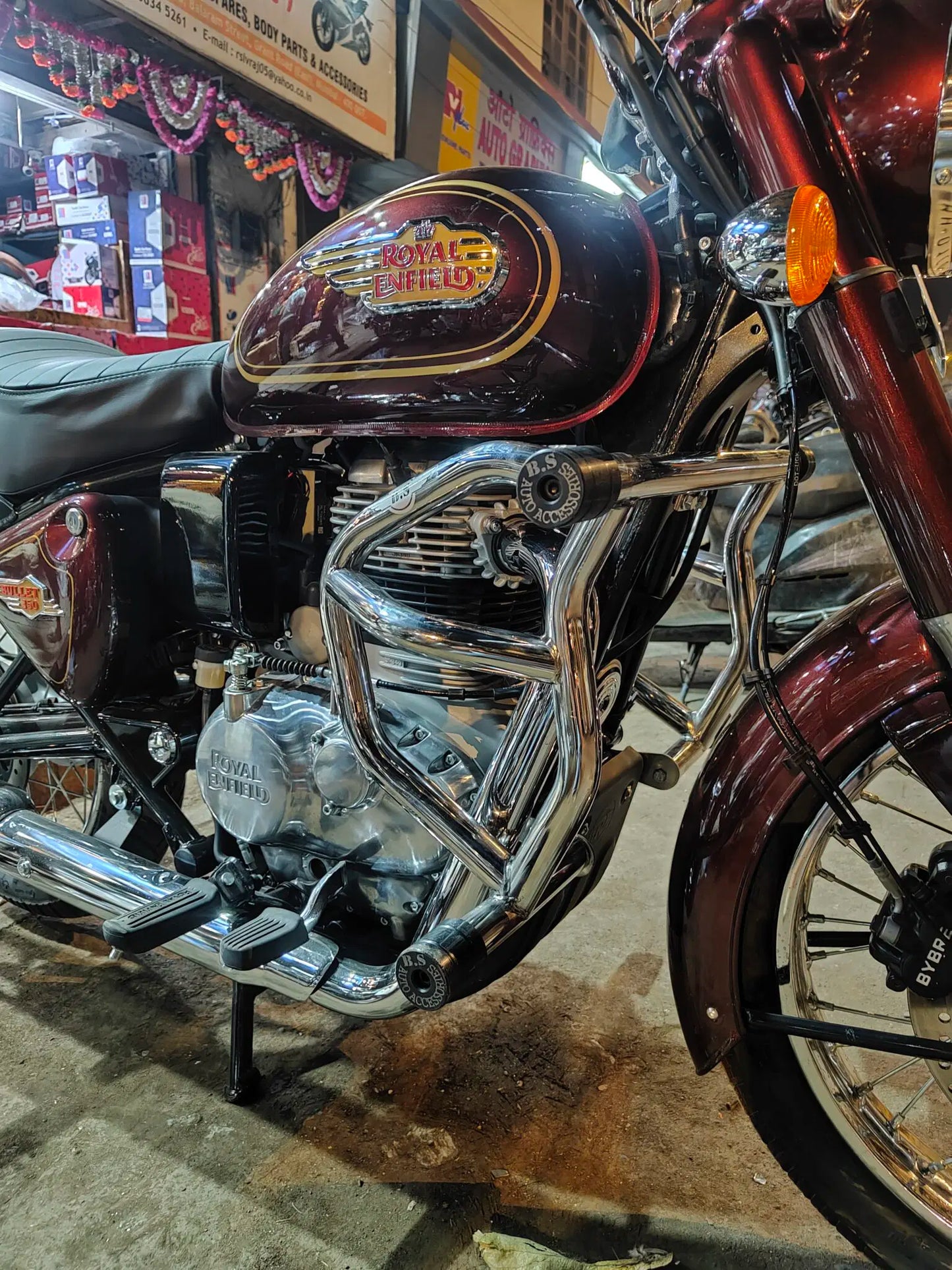 BS00421 Crash Guard for Royal Enfield Classic Reborn & Meteor 350 (Black & Chrome)
