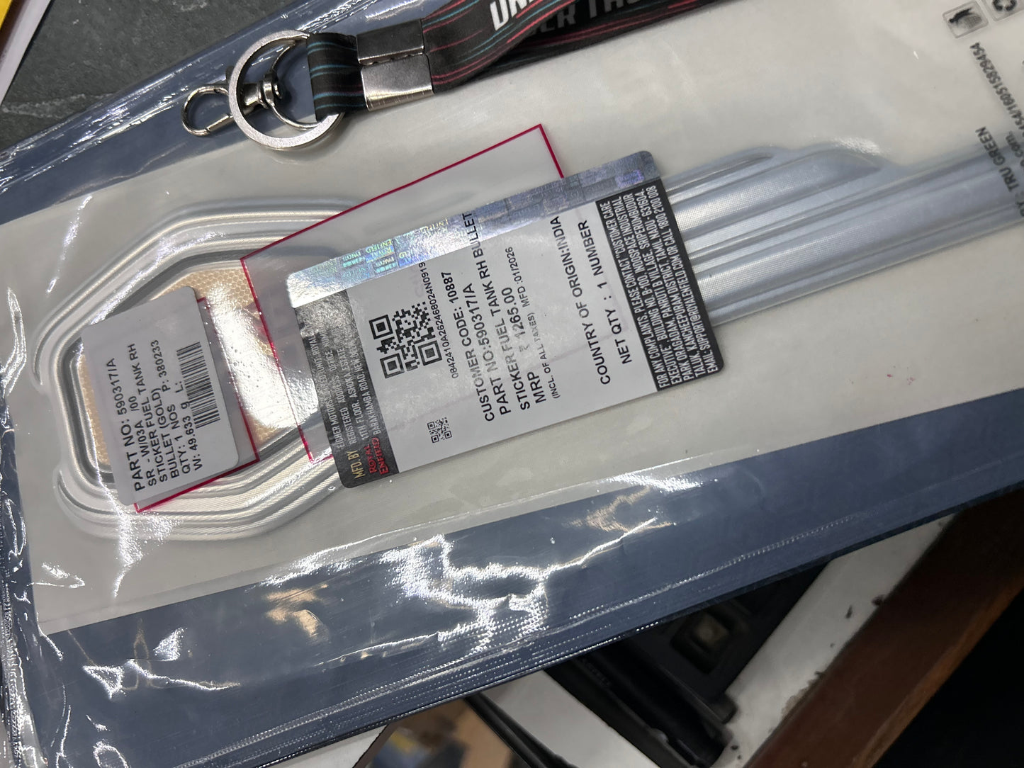 Fuel Tank Sticker / Monogram – Right Side (RH) for Bullet 350/500 UCE – 590317/A (Gold)