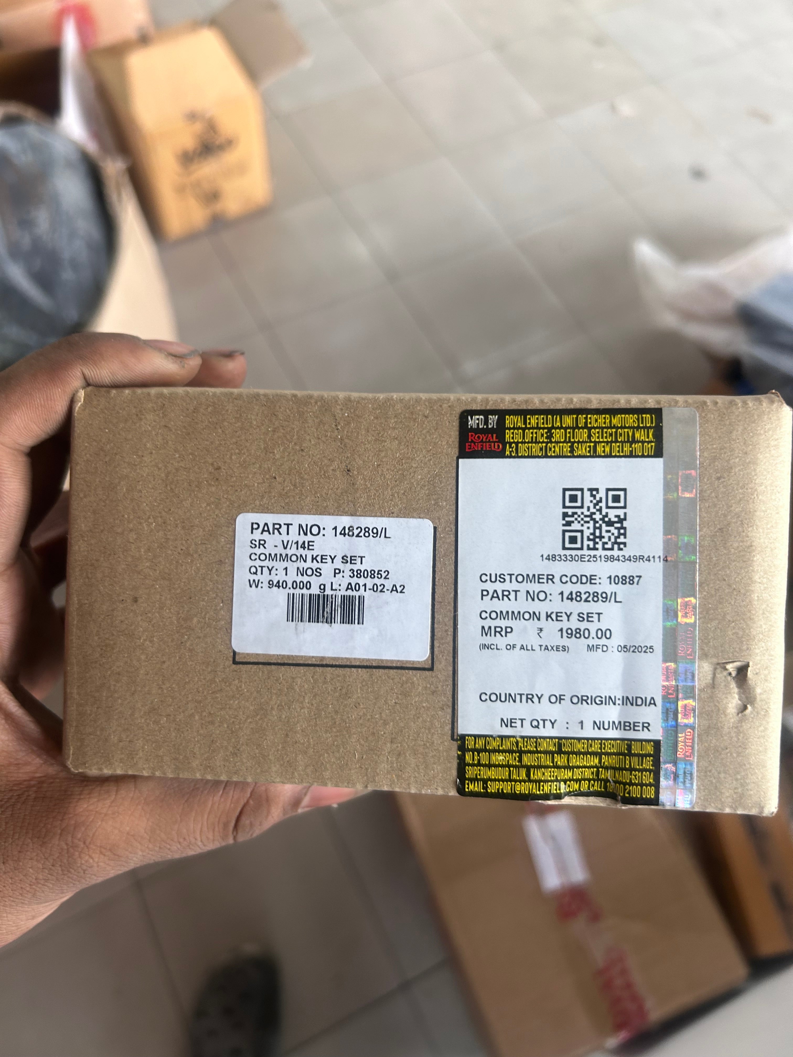 Royal Enfield 148289/L Lock Set – Interceptor & GT 650, Single Key