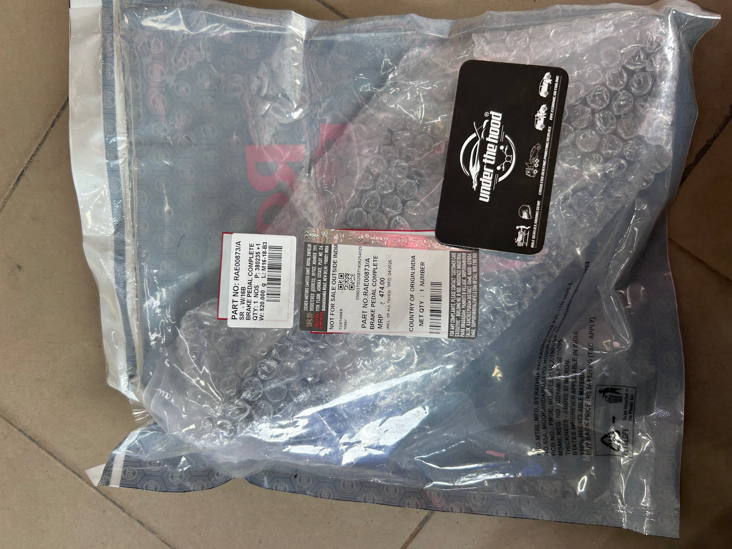 Royal Enfield Brake Pedal Complete for Bear 650 – Genuine OEM RAE00873/A