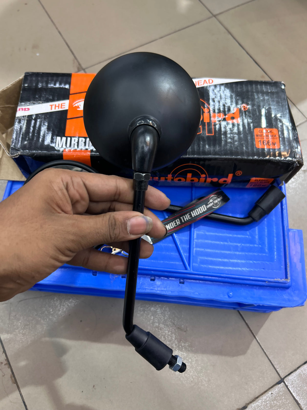 Royal Enfield Classic 350 / 500 UCE Matt Black Round Rear View Mirror – Autobird 166M | LH, RH or Pair
