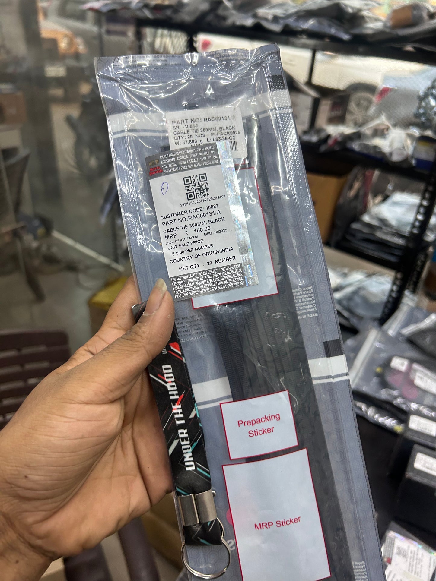 Royal Enfield Cable Tie – 300 mm, Black (Wiring/ABS Hose Clip) — RAC00131/A | Himalayan/Guerrilla 450, Bullet 350 (J-Series), 650 Twins (E4) — Genuine OE