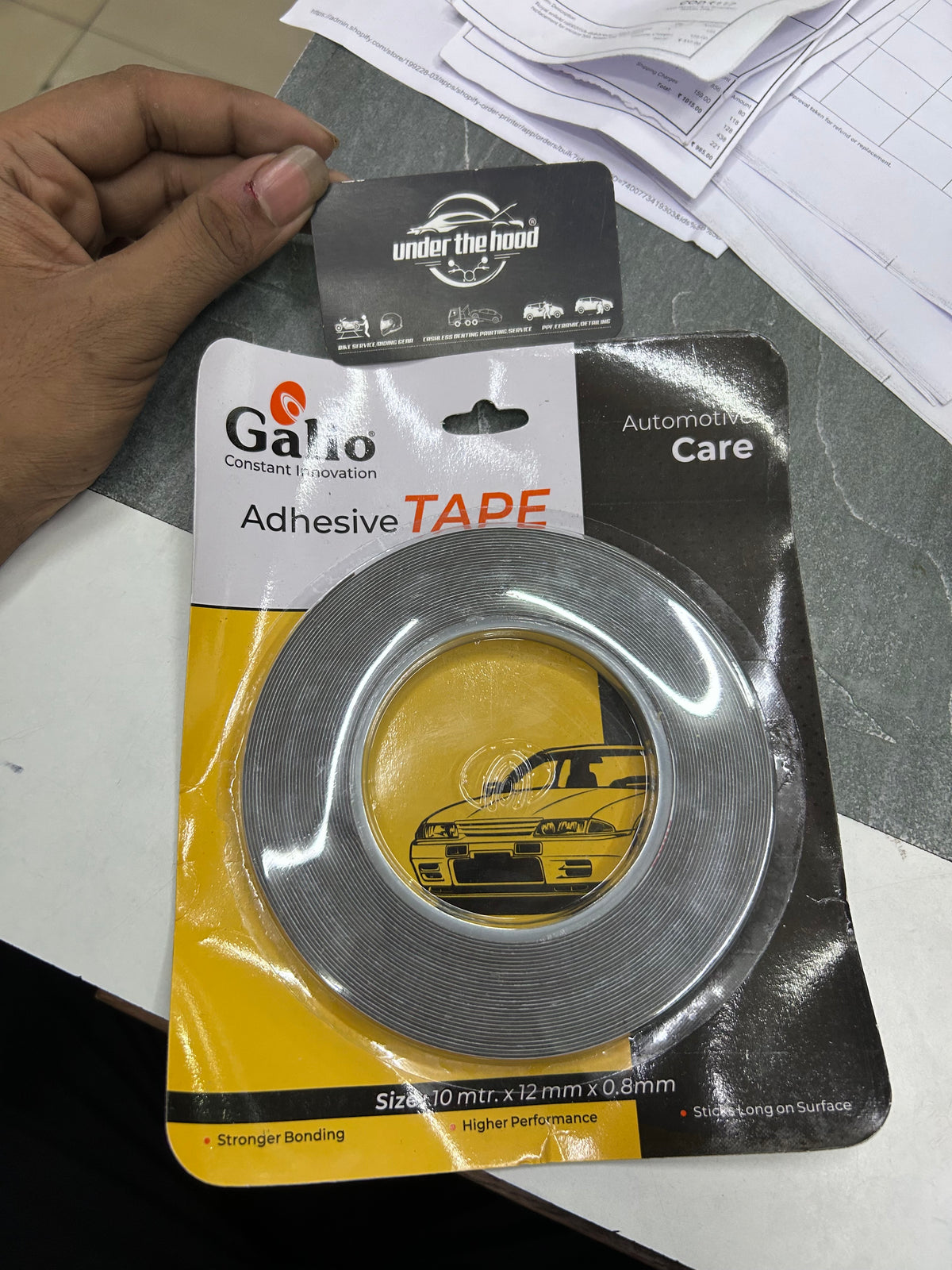 Galio Double Sided Automotive Foam Tape GAT-006 – 12mm x 0.8mm x 10m | Car Visor, Emblem, Trim & Moulding Tape