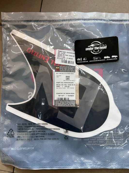 Royal Enfield Left Fuel Tank Decal 2D RE Black for Hunter 350 – RAK00934/B
