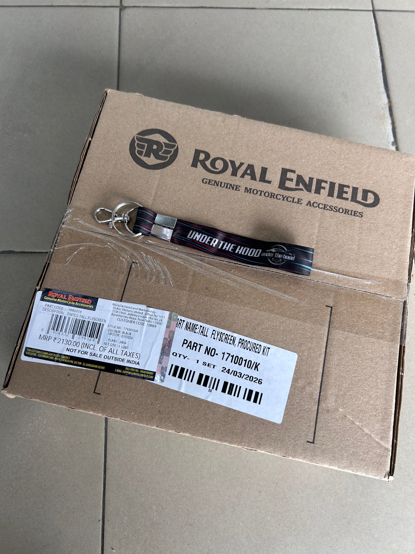 Royal Enfield Tinted Tall Flyscreen 1990414 — OEM Windscreen for Interceptor & Continental GT 650