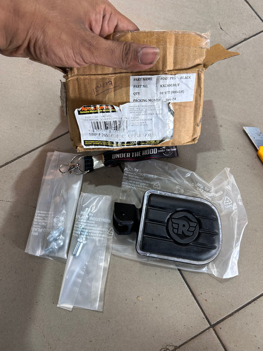 Genuine Royal Enfield Super Meteor 650 Black Deluxe Rider Footpegs – KXA00247