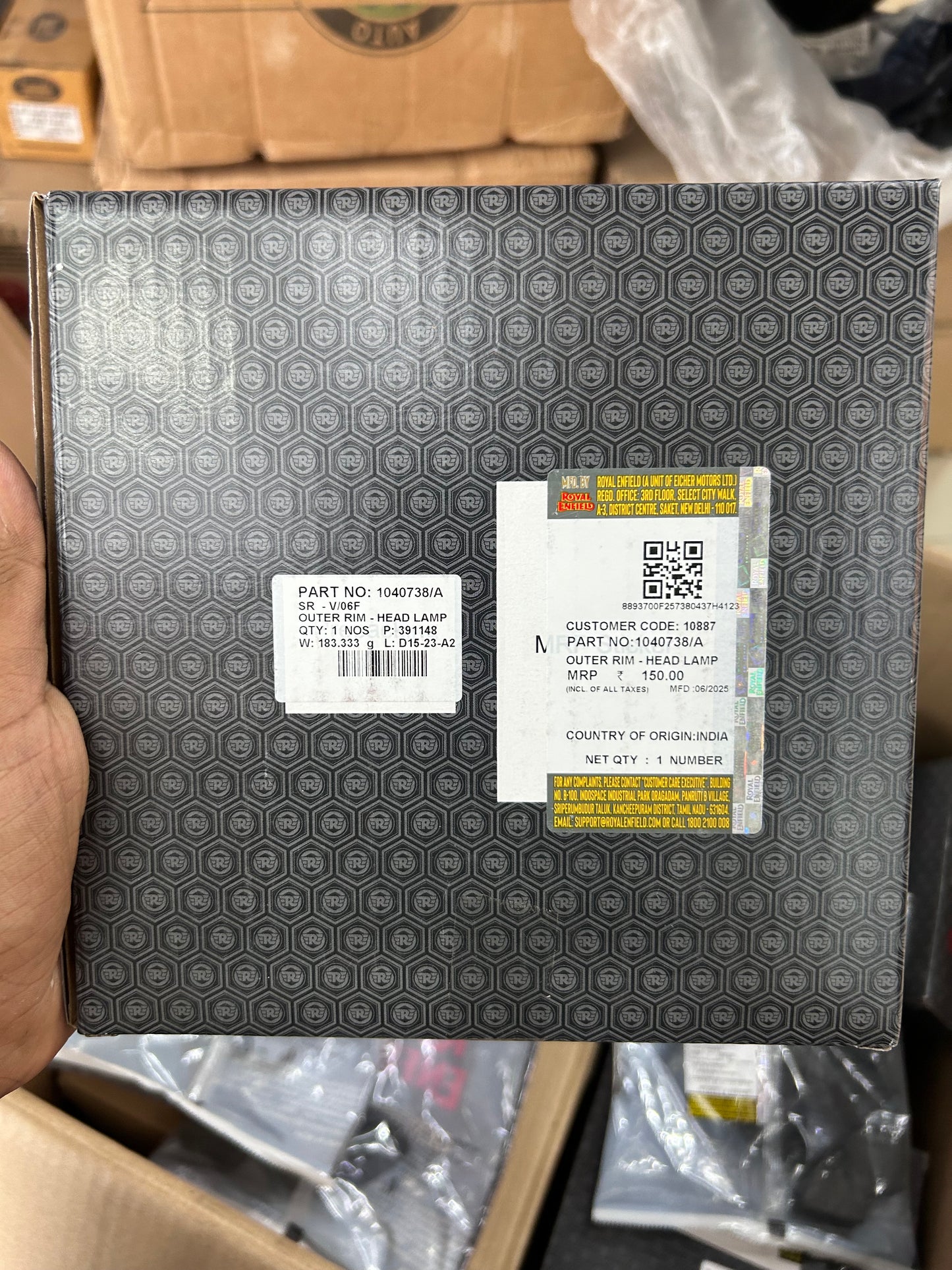 1040738/A - Outer RIM - Head Lamp (BLACK) FITS ALL UCE ENGINE BIKE