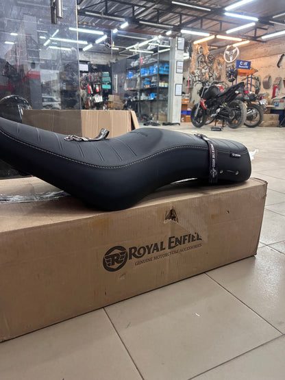 Royal Enfield Black Low Ride Dual Seat KXA00053 — OEM Lowered Seat for Bullet 350