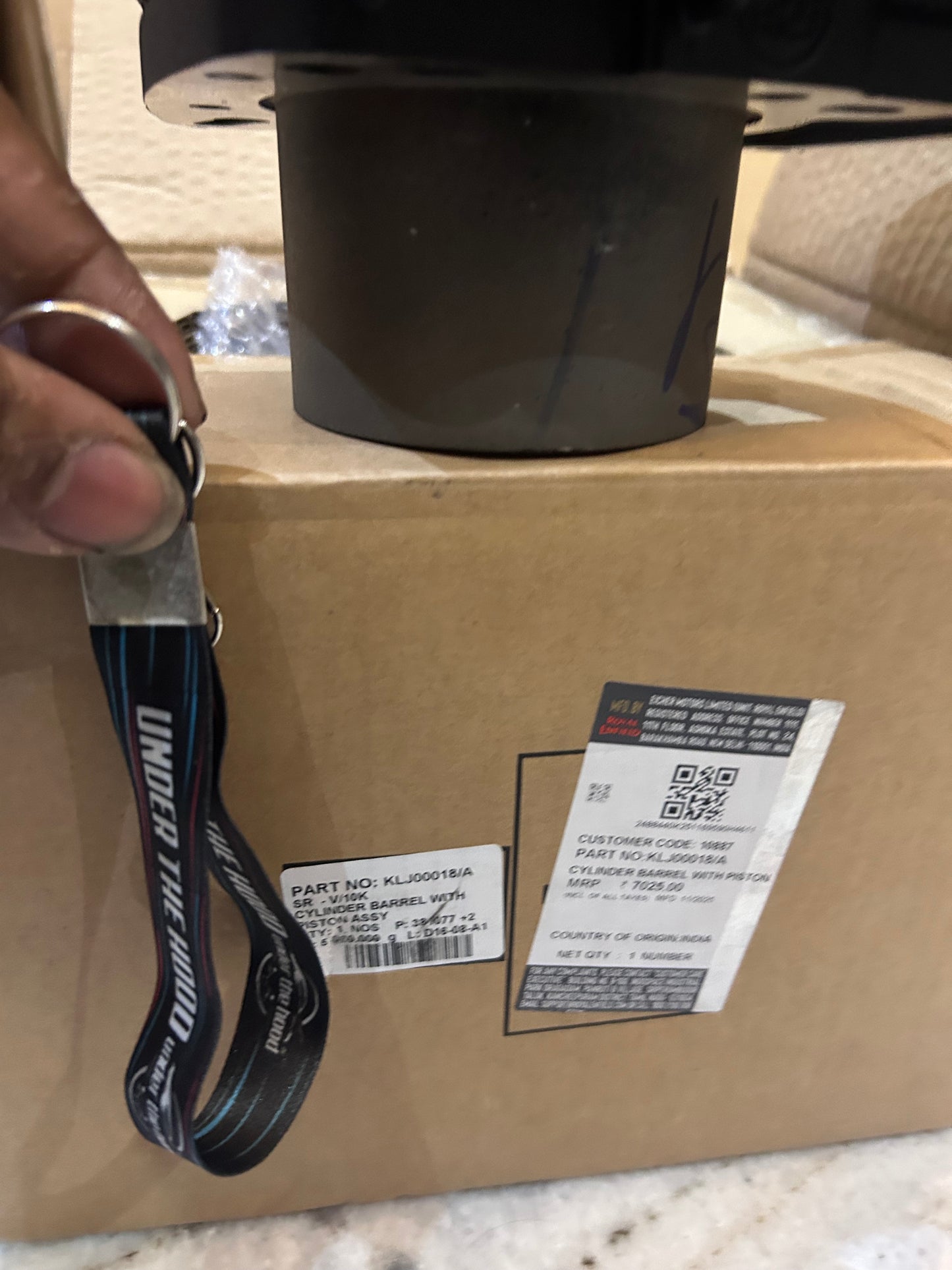 Royal Enfield KLJ00018/A – Cylinder Barrel with Piston Assembly (Black) – OEM for Classic Reborn 350, Meteor 350, Hunter 350